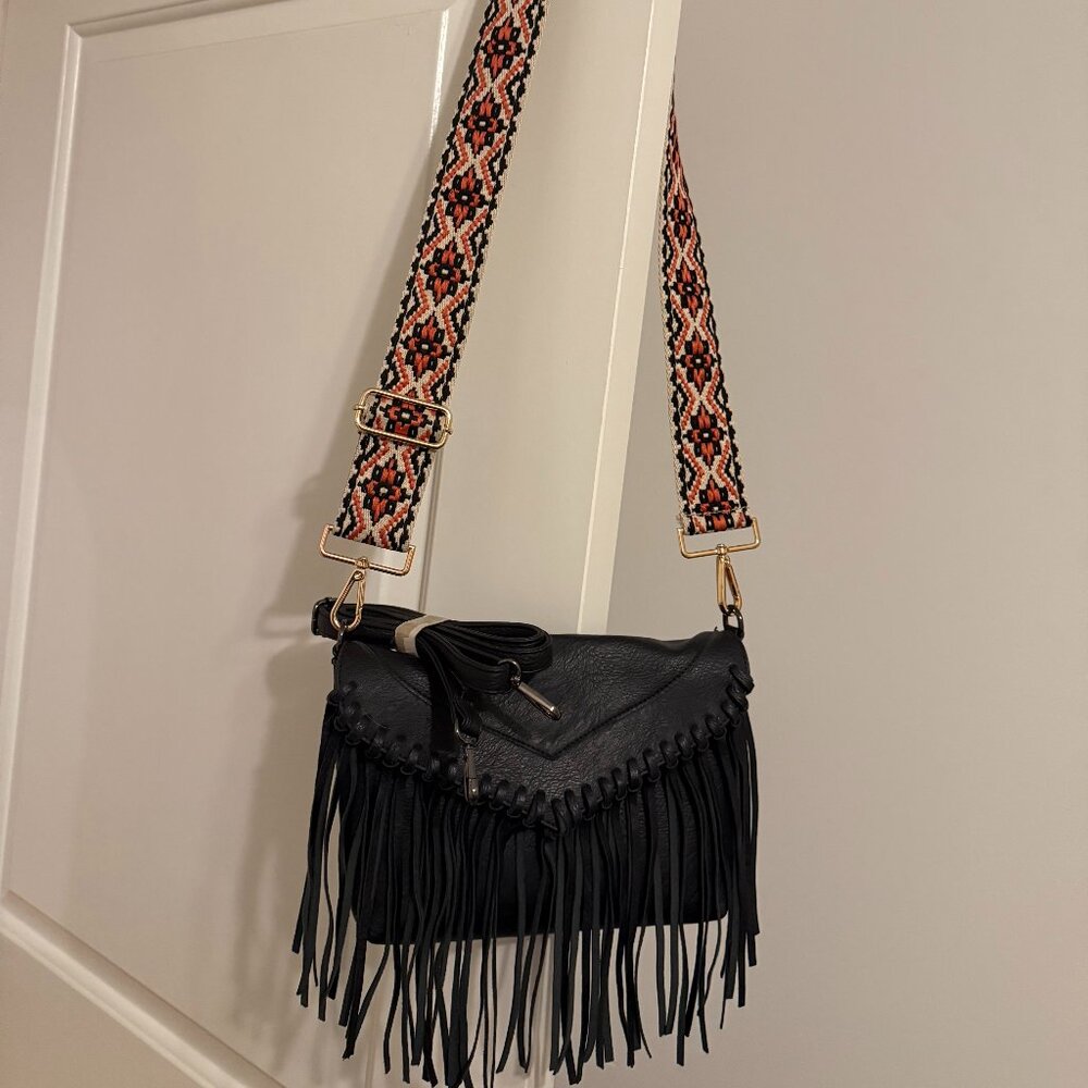 Black Fringe Purse